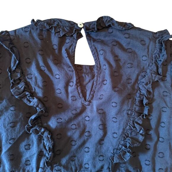 Cleobella Black Organic Cotton Ruffle Mini Dress Size Small 766F - Picture 12 of 13